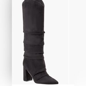 Marc Fisher Pointed Toe Knee Height Slouch Boots Black Size 8 NIB